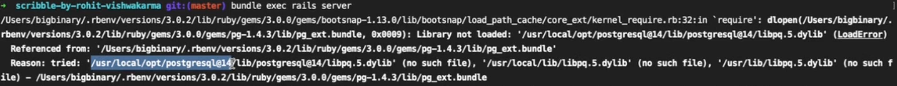 Library not loaded error